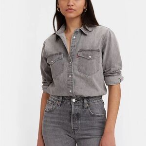 Levi's Charcoal Shirt with Red Patch